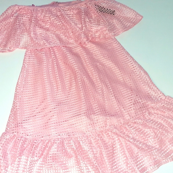💎NWT New York & Co Pink Off-The-Shoulder Dress - Picture 4 of 7